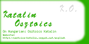 katalin osztoics business card